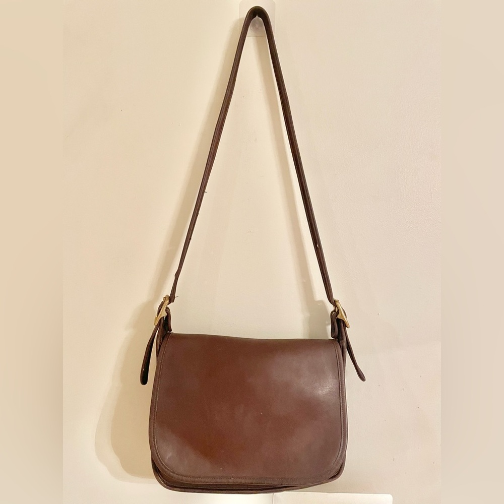 Vtg COACH 9951 Patricia’s Legacy Bag Leather Brown Flap Made in Turkey Auth